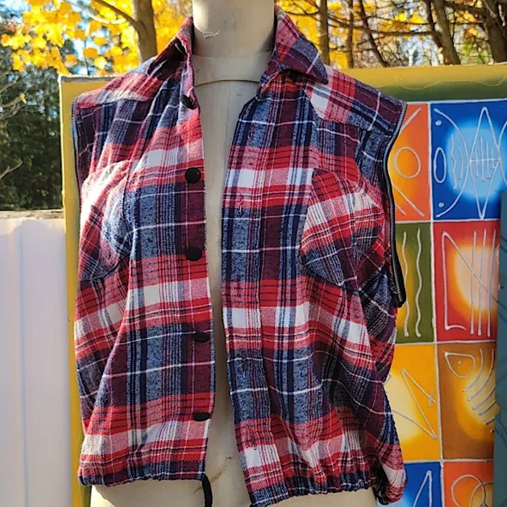 UNDERSTAR Los Angeles Cotton Blend Plaid Flannel Vest